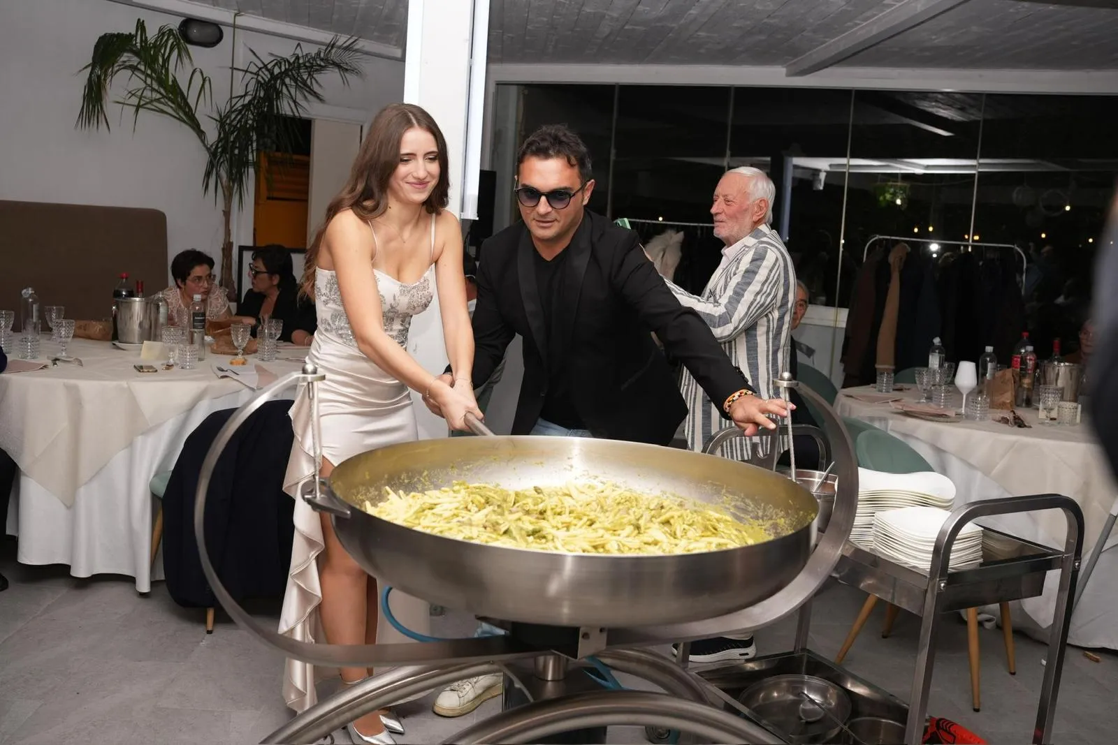 Pasta servita durante un evento